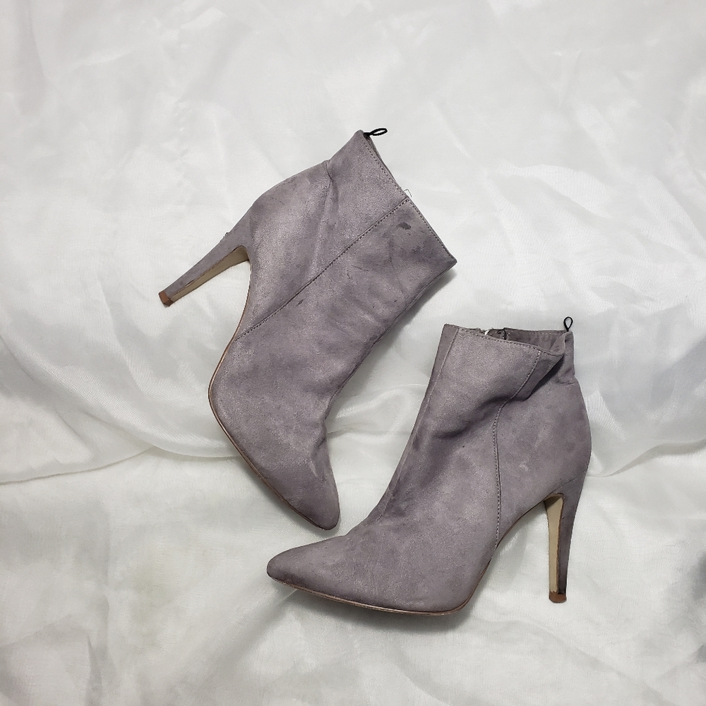 H&M faux suede Ankle heeled boot